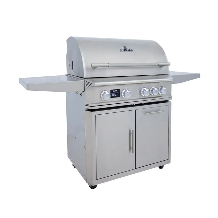 Blaze Grill Package - LTE PRO 32-Inch 4-Burner Natural Gas Grill with Digital Temperature Screen and Rear Infrared Burner, and Grill Cart in Stainless Steel (AP2-4LTEPRO-NG)
