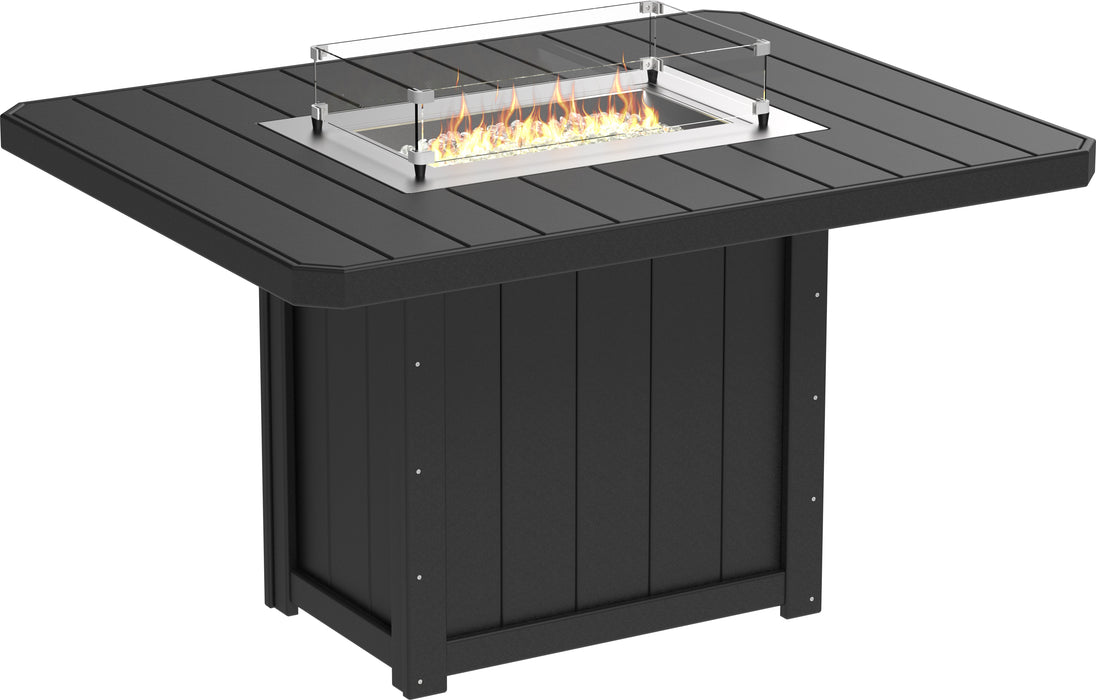 LuxCraft Recycled Plastic Lumin 62" Rectangular Fire Table (COUNTER HEIGHT) - LEAD TIME TO SHIP 3 TO 4 WEEKS