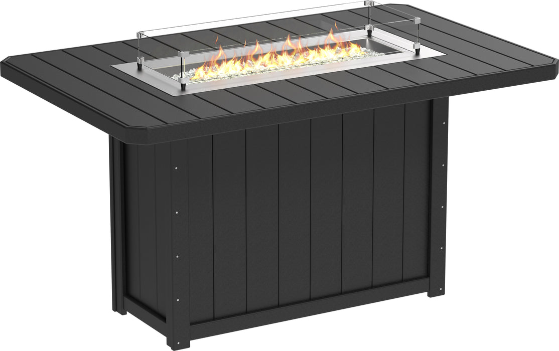 LuxCraft Recycled Plastic Lumin 79" Rectangular Fire Table (BAR HEIGHT) - LEAD TIME TO SHIP 3 TO 4 WEEKS