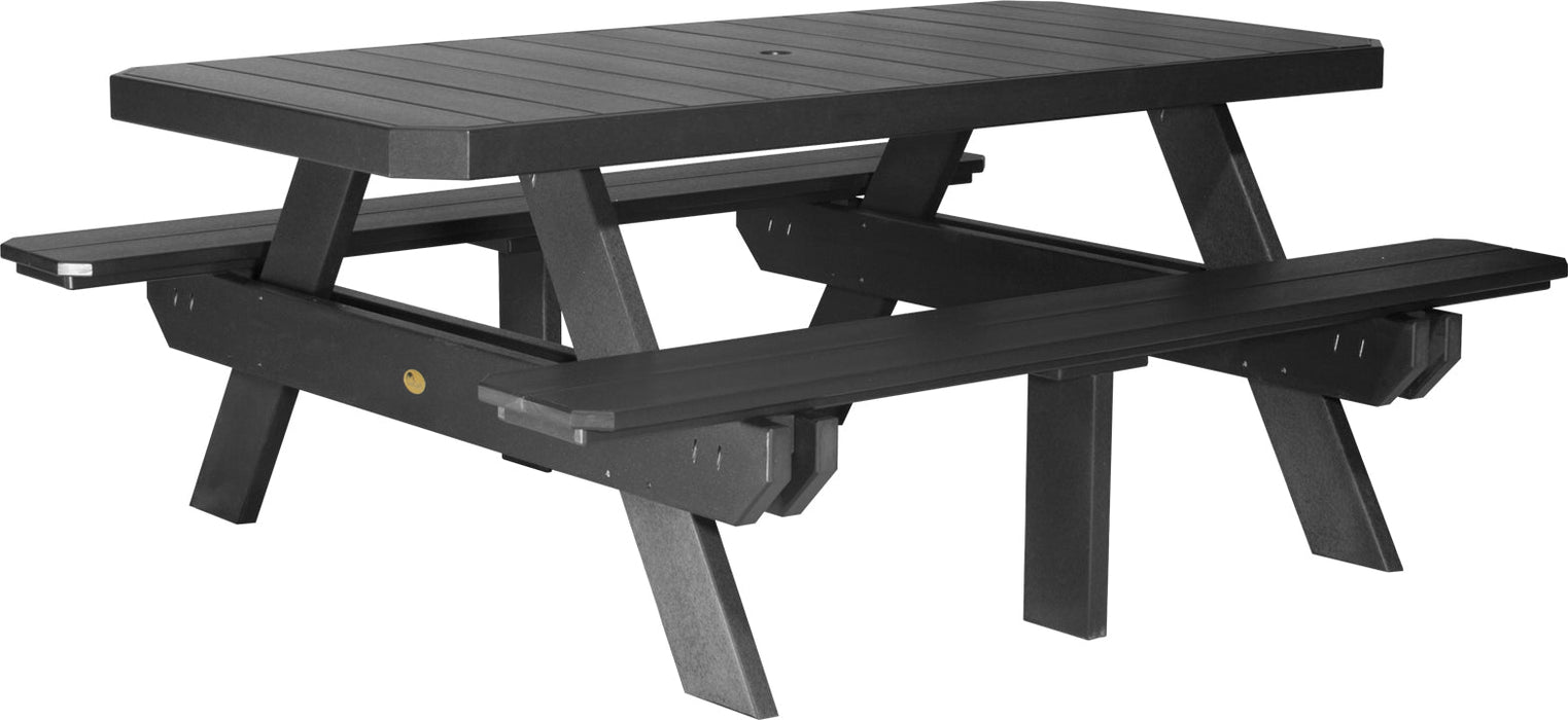 LuxCraft Recycled Plastic 6' Dining Height Rectangular Picnic Table - LEAD TIME TO SHIP 3 TO 4 WEEKS