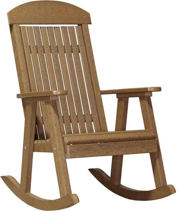 LuxCraft Classic Highback Recycled Plastic Rocking Chair - LEAD TIME TO SHIP 7 BUSINESS DAYS OR LESS