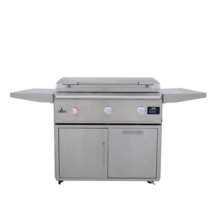 Blaze Grill Package - LTE Pro 40-Inch Natural Gas Griddle with Digital Temperature Screen and Lift-Assist Lid, and Grill Cart in Stainless Steel (AP2-GRIDDLE40-NG)