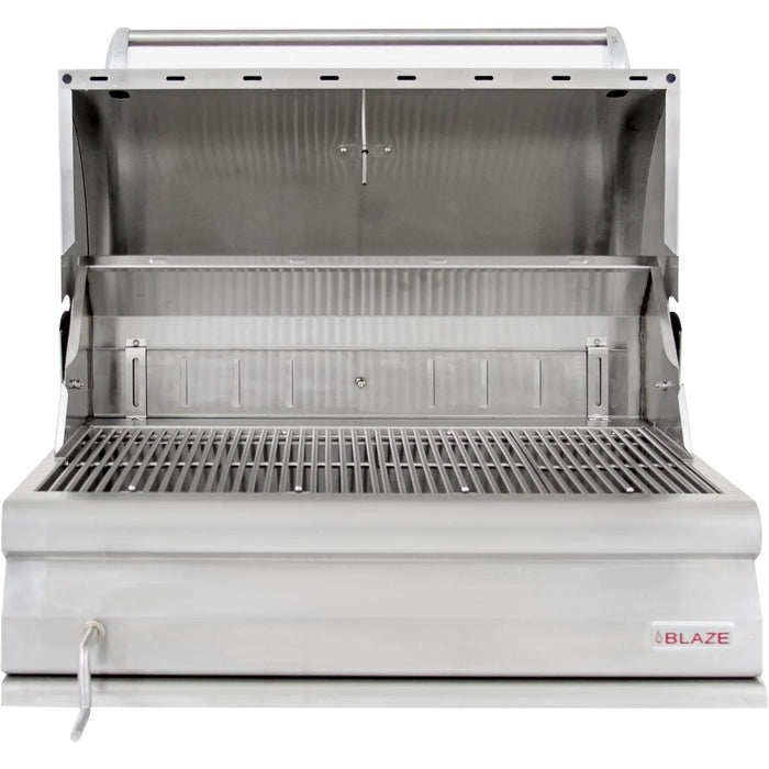Blaze 32-Inch Built-In Stainless Steel Charcoal Grill With Adjustable Charcoal Tray