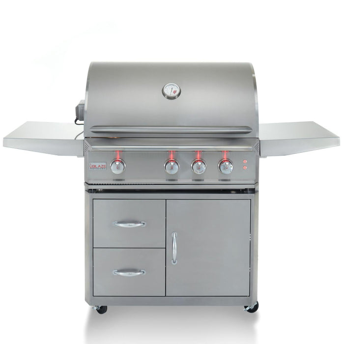 Blaze Professional LUX 34-Inch 3-Burner Freestanding Natural Gas Grill With Rear Infrared Burner