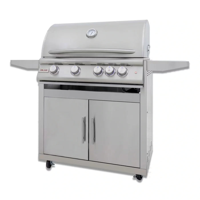 Blaze Grill Package - Premium LTE 32-Inch 4-Burner Built-In Natural Gas Grill, and Grill Cart in Stainless Steel