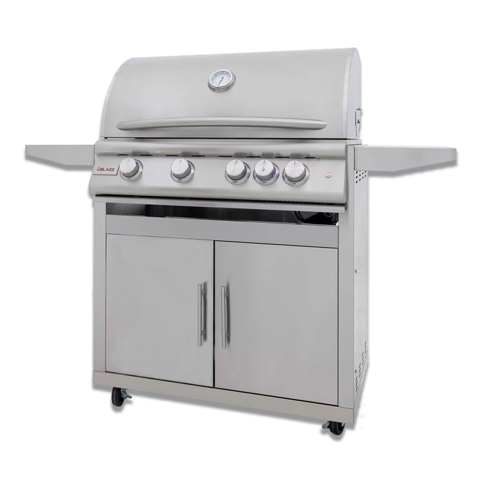 Blaze Grill Package - Premium LTE 32-Inch 4-Burner Built-In Liquid Propane Grill, and Grill Cart in Stainless Steel
