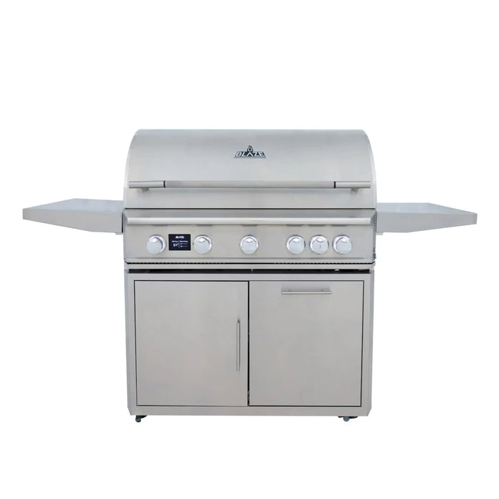 Blaze Grill Package - LTE PRO 40-Inch 5-Burner Propane Gas Grill with Digital Temperature Screen and Rear Infrared Burner, and Grill Cart in Stainless Steel (AP2-4LTEPRO-NG)