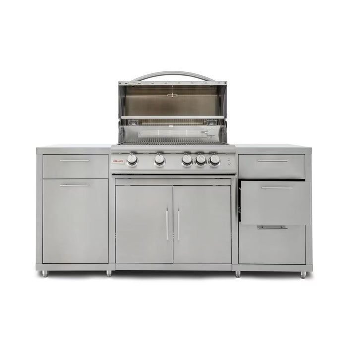 Blaze 6 ft BBQ Island with Premium 32-Inch LTE Series Natural Gas Grill in Stainless Steel (BLZ-SS-ISLAND-4LTE2-NG)