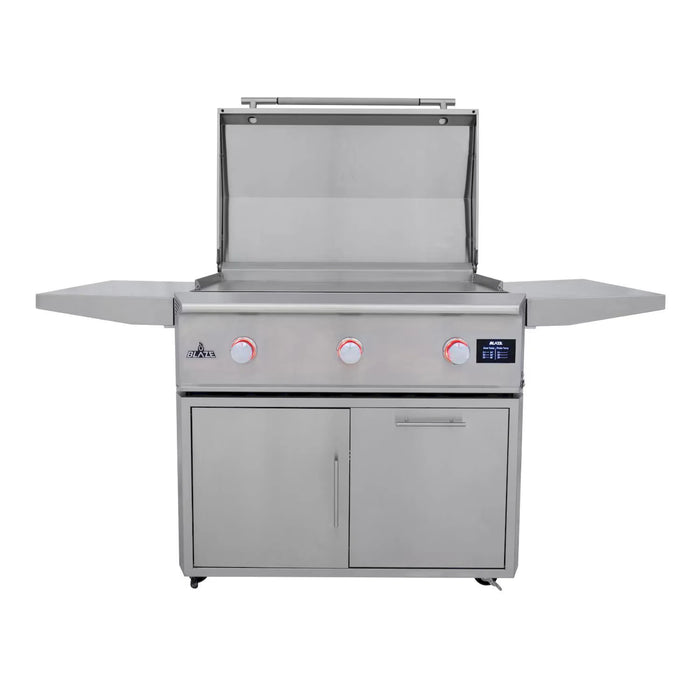 Blaze Grill Package - LTE Pro 40-Inch Natural Gas Griddle with Digital Temperature Screen and Lift-Assist Lid, and Grill Cart in Stainless Steel (AP2-GRIDDLE40-NG)