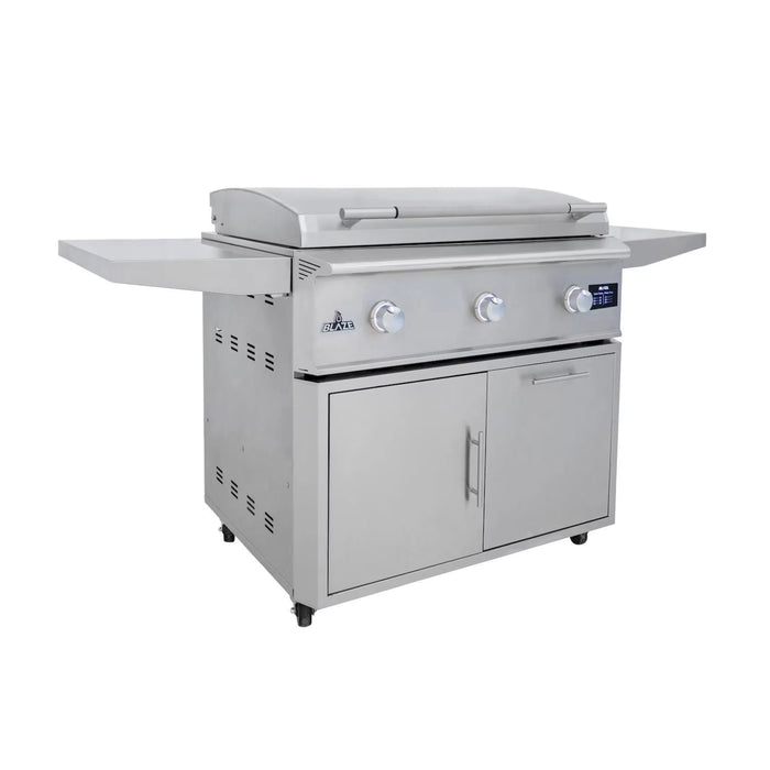 Blaze Grill Package - LTE Pro 40-Inch Natural Gas Griddle with Digital Temperature Screen and Lift-Assist Lid, and Grill Cart in Stainless Steel (AP2-GRIDDLE40-NG)