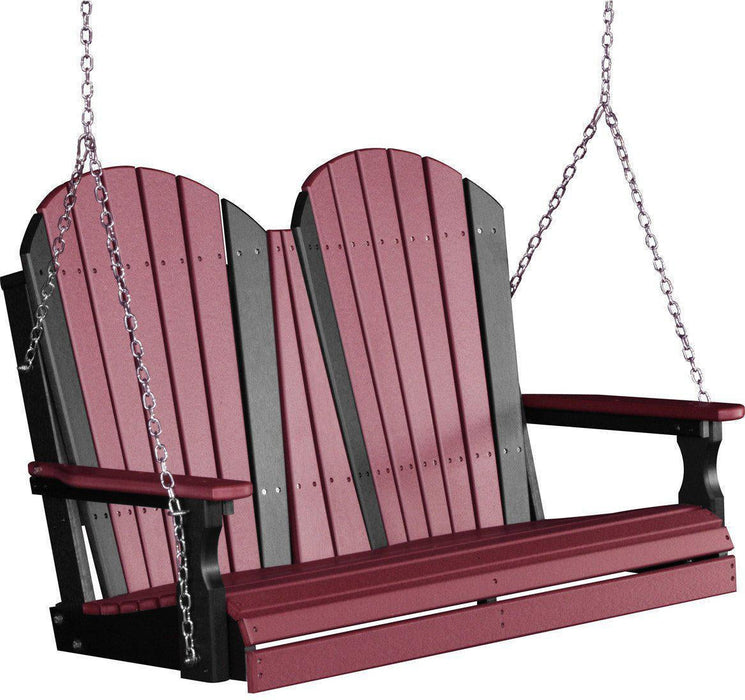 LuxCraft Adirondack 4ft. Recycled Plastic Porch Swing  - LEAD TIME TO SHIP 7 BUSINESS DAYS OR LESS