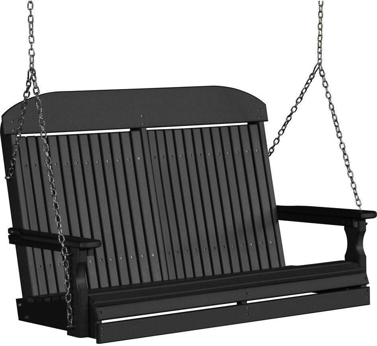 LuxCraft Classic Highback 4ft. Recycled Plastic Porch Swing  - LEAD TIME TO SHIP 7 BUSINESS DAYS OR LESS