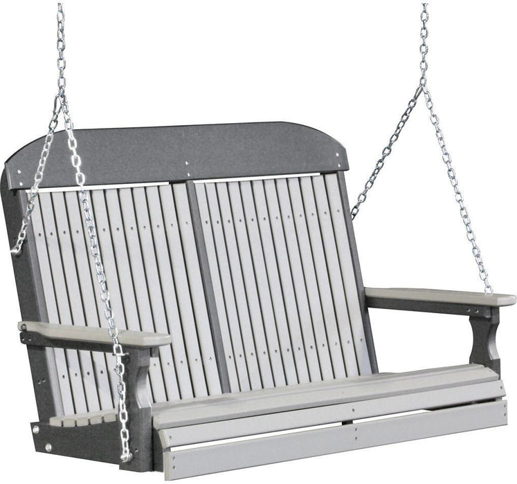LuxCraft Classic Highback 4ft. Recycled Plastic Porch Swing  - LEAD TIME TO SHIP 7 BUSINESS DAYS OR LESS