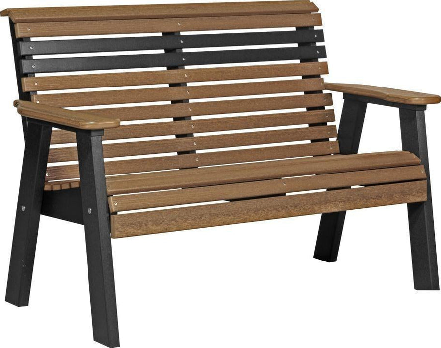 LuxCraft Rollback Recycled Plastic 4ft Plain Bench - LEAD TIME TO SHIP 7 BUSINESS DAYS OR LESS