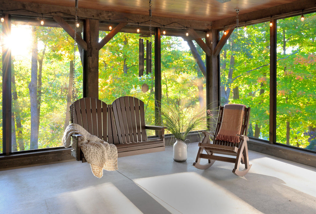 LuxCraft Adirondack 4ft. Recycled Plastic Porch Swing  - LEAD TIME TO SHIP 7 BUSINESS DAYS OR LESS