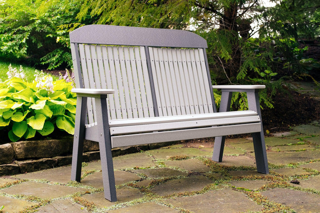 LuxCraft Classic Highback Recycled Plastic 4ft Bench  - LEAD TIME TO SHIP 7 BUSINESS DAYS OR LESS