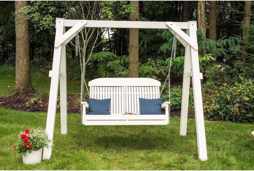 LuxCraft Classic Highback 4ft. Recycled Plastic Porch Swing  - LEAD TIME TO SHIP 7 BUSINESS DAYS OR LESS