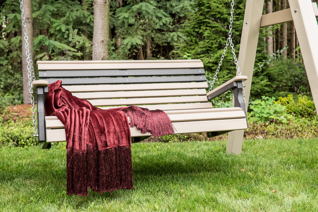 LuxCraft Rollback 4ft. Recycled Plastic Porch Swing - LEAD TIME TO SHIP 7 BUSINESS DAYS OR LESS