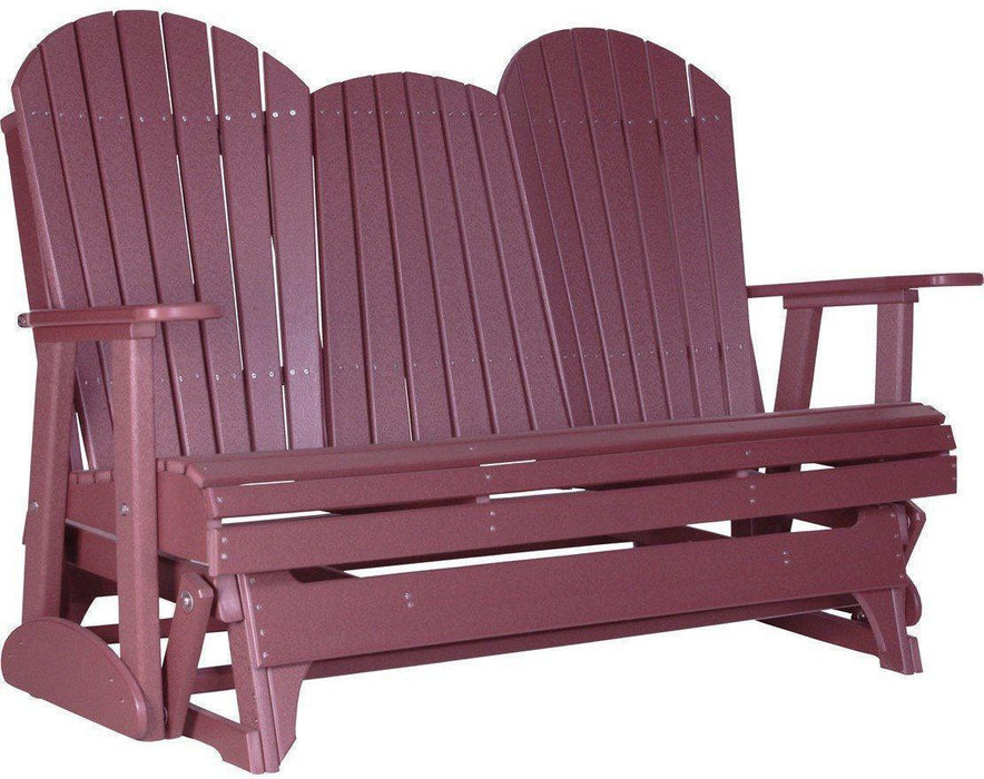 LuxCraft Recycled Plastic 5' Adirondack Glider Chair With Flip Down Center Console  - LEAD TIME TO SHIP 7 BUSINESS DAYS OR LESS