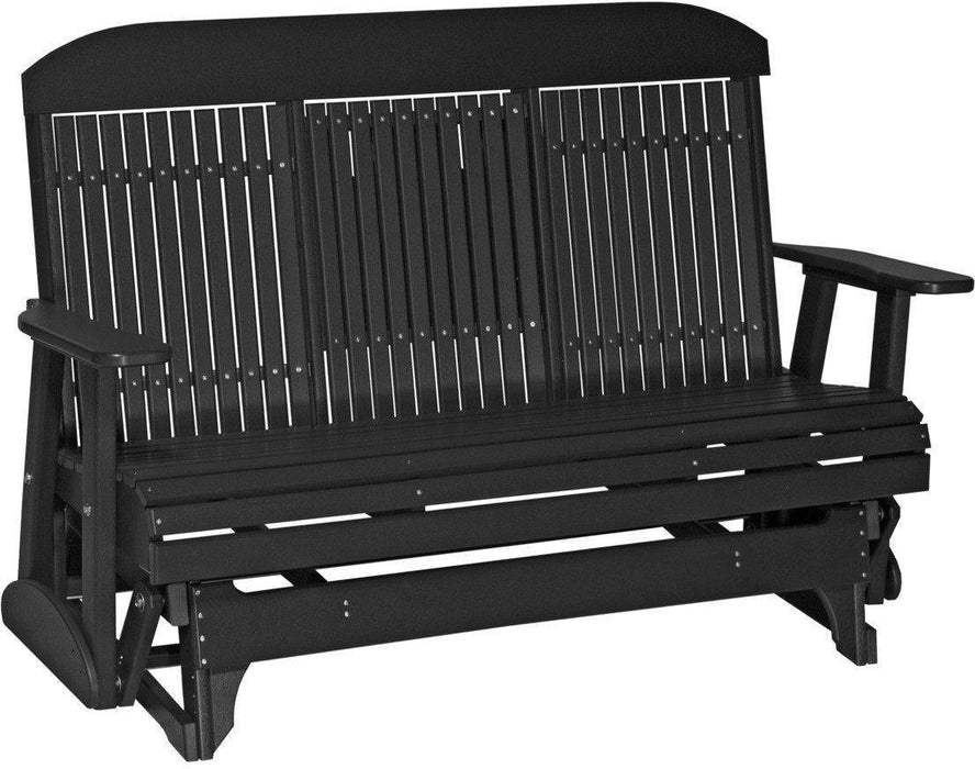 LuxCraft Classic Highback 5ft. Recycled Plastic Glider with Flip Down Center Console  - LEAD TIME TO SHIP 7 BUSINESS DAYS OR LESS