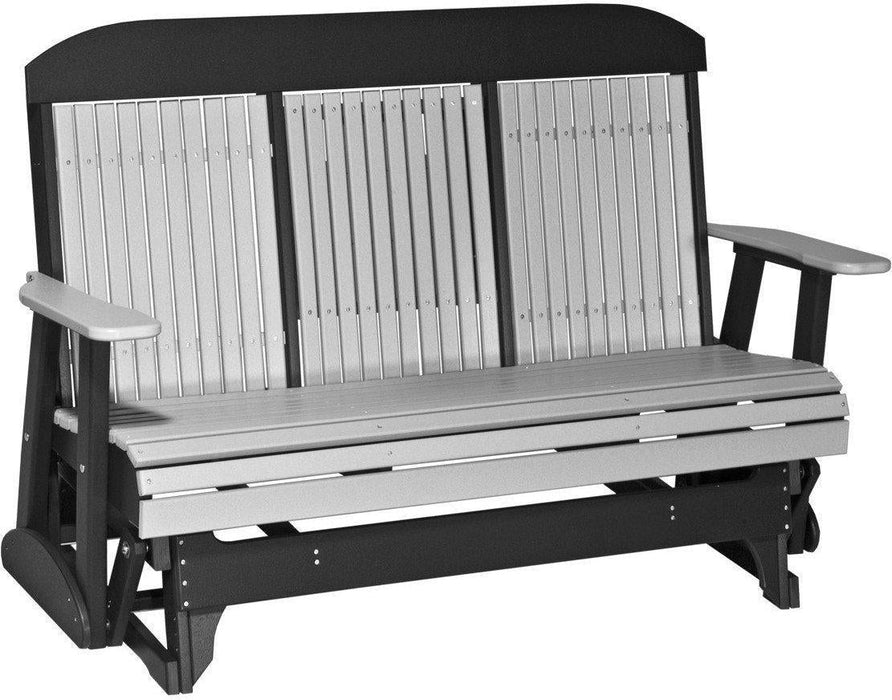 LuxCraft Classic Highback 5ft. Recycled Plastic Glider with Flip Down Center Console  - LEAD TIME TO SHIP 7 BUSINESS DAYS OR LESS