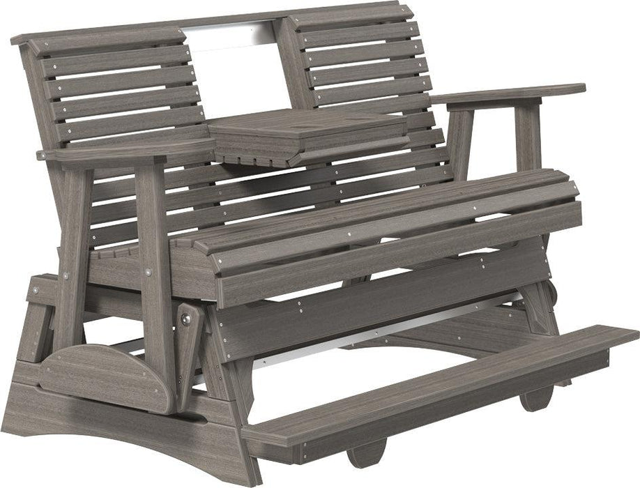 LuxCraft Counter Height Recycled Plastic 5' Plain Balcony Glider  - LEAD TIME TO SHIP 7 BUSINESS DAYS OR LESS