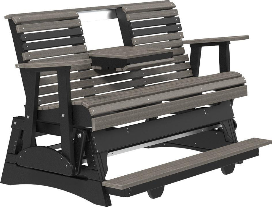 LuxCraft Counter Height Recycled Plastic 5' Plain Balcony Glider  - LEAD TIME TO SHIP 7 BUSINESS DAYS OR LESS