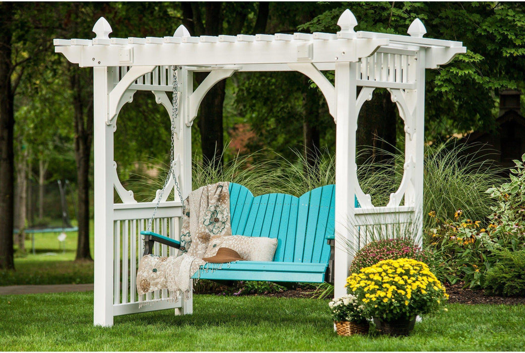 LuxCraft Adirondack 5ft. Recycled Plastic Porch Swing with Flip Down Center Console  - LEAD TIME TO SHIP 7 BUSINESS DAYS OR LESS