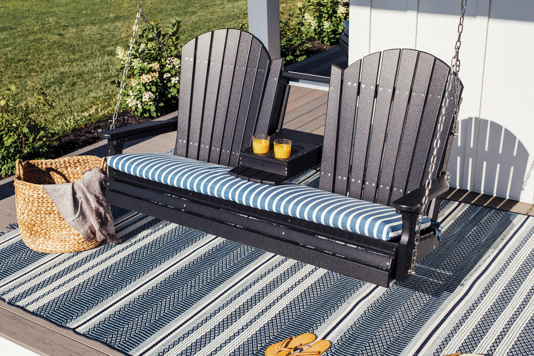 LuxCraft Adirondack 5ft. Recycled Plastic Porch Swing with Flip Down Center Console  - LEAD TIME TO SHIP 7 BUSINESS DAYS OR LESS