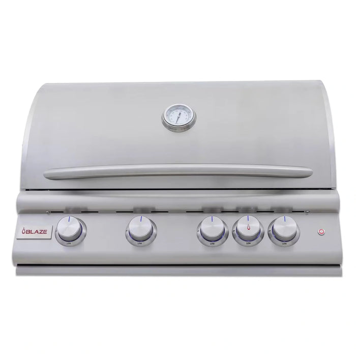 Blaze Grill Package - Premium LTE 32-Inch 4-Burner Built-In Liquid Propane Grill, and  Grill Cart in Stainless Steel