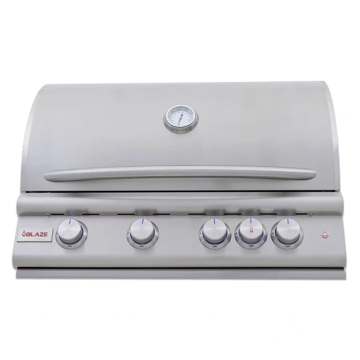 Blaze Grill Package - Premium LTE 32-Inch 4-Burner Built-In Natural Gas Grill, and  Grill Cart in Stainless Steel