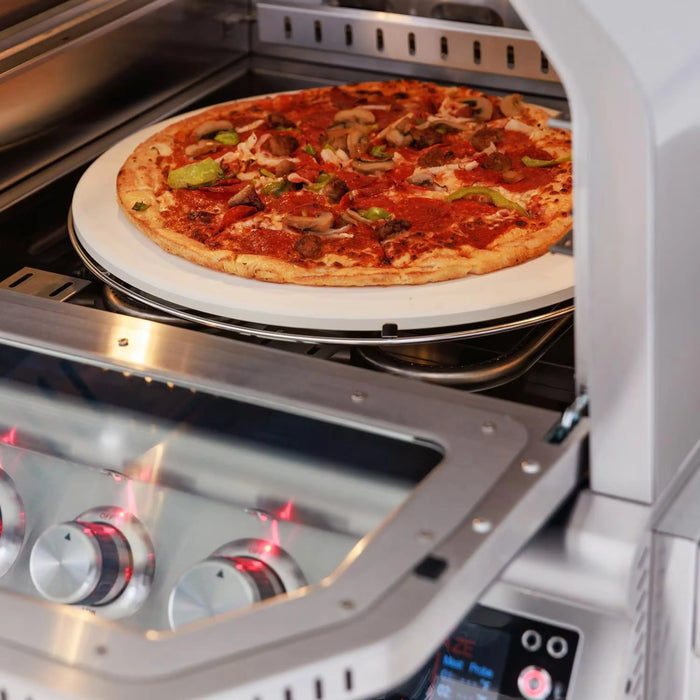 Blaze 26-Inch Freestanding Natural Gas Outdoor Pizza Oven with Rotisserie & Cart