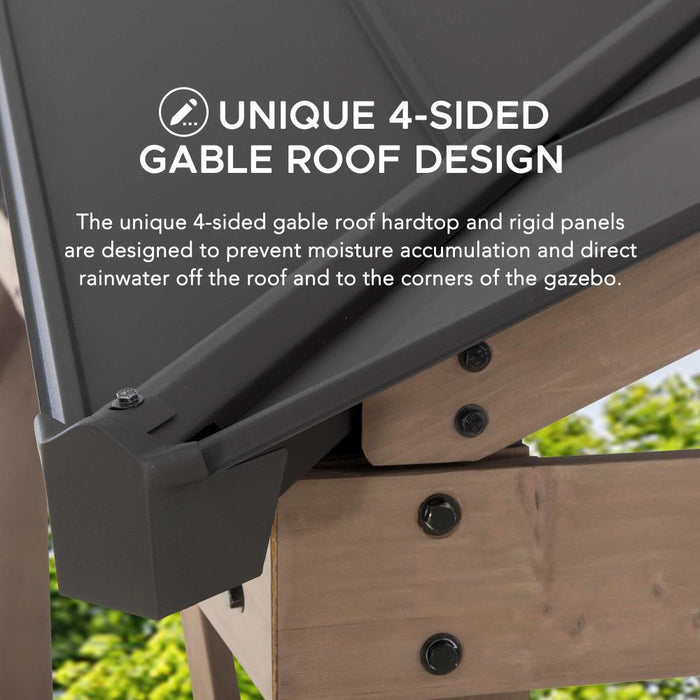 SUNJOY 12x12 Roanforth Gazebo With 2-Tier Roof and Ceiling Hook