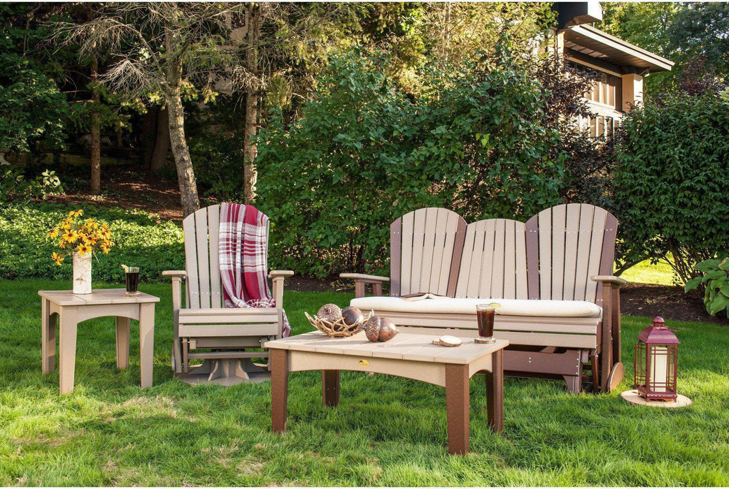 LuxCraft Recycled Plastic 5' Adirondack Glider Chair With Flip Down Center Console  - LEAD TIME TO SHIP 7 BUSINESS DAYS OR LESS