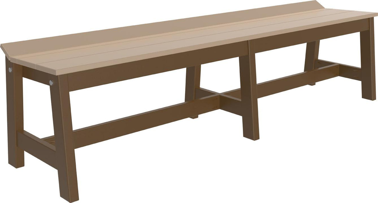 LuxCraft Recycled Plastic 72" Café Dining Bench - LEAD TIME TO SHIP 3 TO 4 WEEKS
