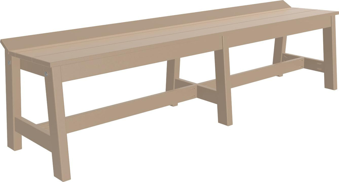 LuxCraft Recycled Plastic 72" Café Dining Bench - LEAD TIME TO SHIP 3 TO 4 WEEKS
