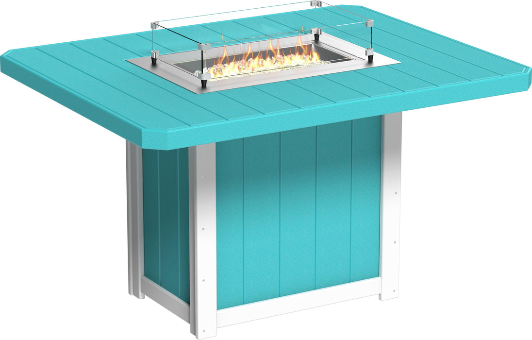 LuxCraft Recycled Plastic Lumin 62" Rectangular Fire Table (COUNTER HEIGHT) - LEAD TIME TO SHIP 3 TO 4 WEEKS