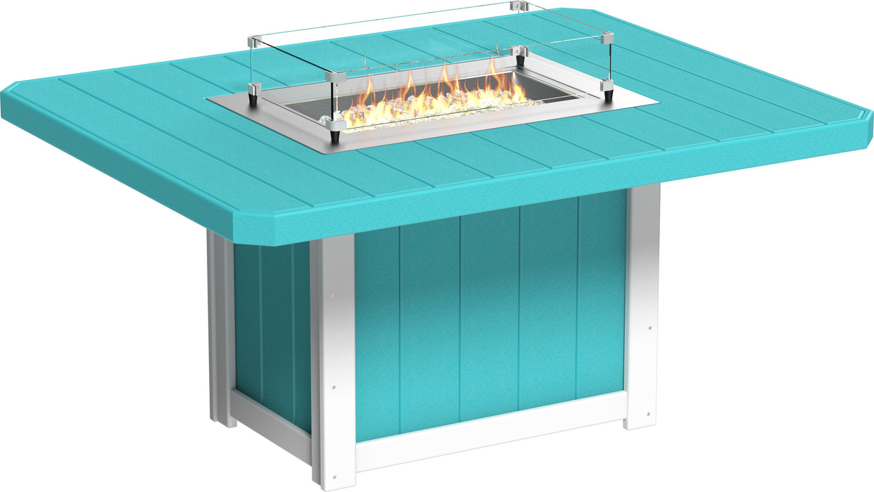 LuxCraft Recycled Plastic Lumin 62" Rectangular Fire Table (DINING HEIGHT) - LEAD TIME TO SHIP 3 TO 4 WEEKS
