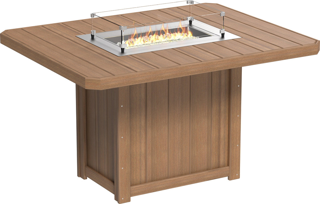 LuxCraft Recycled Plastic Lumin 62" Rectangular Fire Table (COUNTER HEIGHT) - LEAD TIME TO SHIP 3 TO 4 WEEKS
