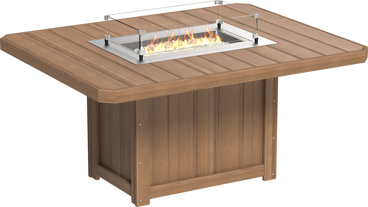 LuxCraft Recycled Plastic Lumin 62" Rectangular Fire Table (DINING HEIGHT) - LEAD TIME TO SHIP 3 TO 4 WEEKS