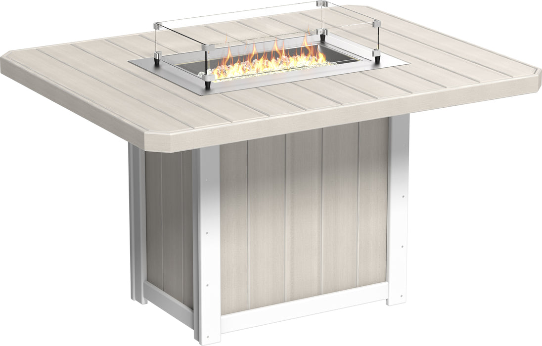 LuxCraft Recycled Plastic Lumin 62" Rectangular Fire Table (COUNTER HEIGHT) - LEAD TIME TO SHIP 3 TO 4 WEEKS