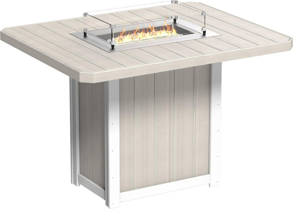 LuxCraft Recycled Plastic Lumin 62" Rectangular Fire Table (BAR HEIGHT) - LEAD TIME TO SHIP 3 TO 4 WEEKS