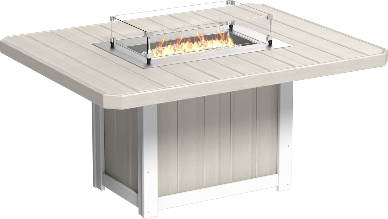 LuxCraft Recycled Plastic Lumin 62" Rectangular Fire Table (DINING HEIGHT) - LEAD TIME TO SHIP 3 TO 4 WEEKS