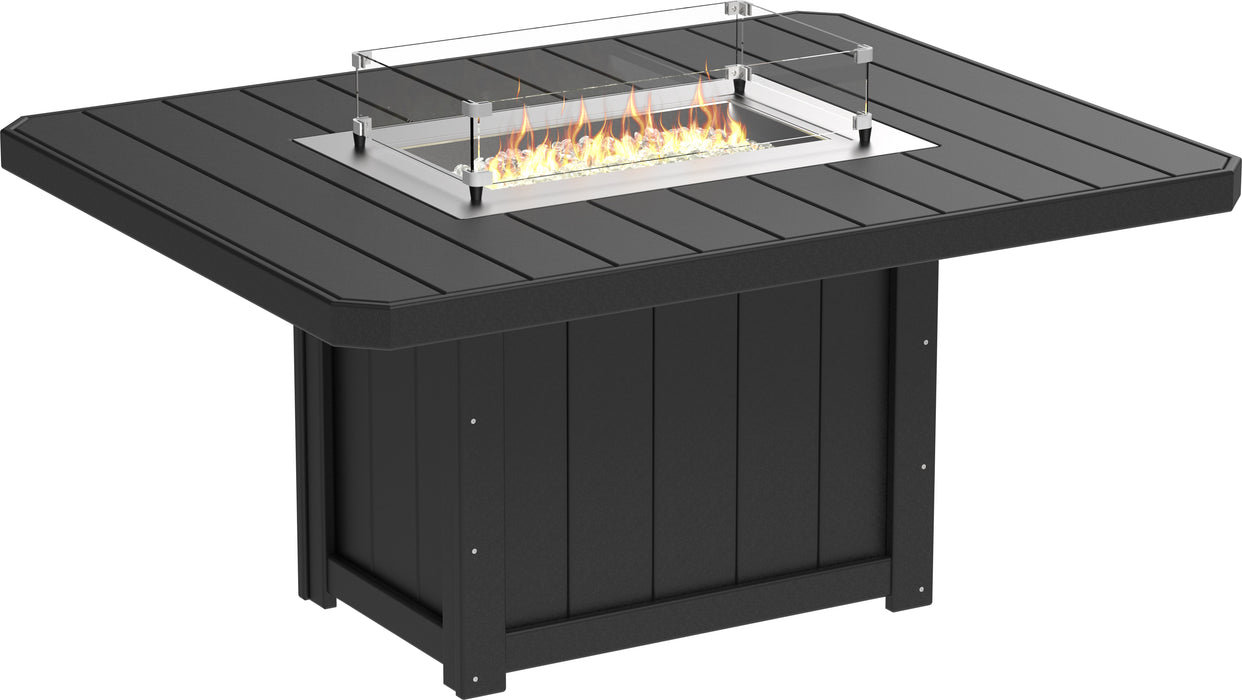 LuxCraft Recycled Plastic Lumin 62" Rectangular Fire Table (DINING HEIGHT) - LEAD TIME TO SHIP 3 TO 4 WEEKS
