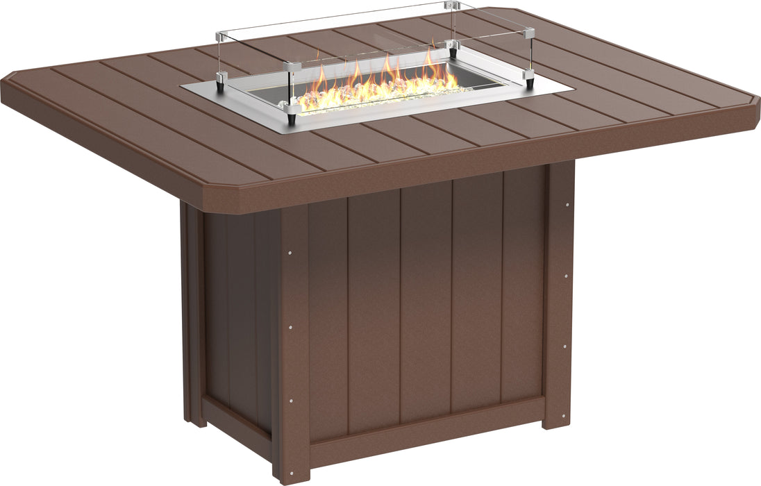 LuxCraft Recycled Plastic Lumin 62" Rectangular Fire Table (COUNTER HEIGHT) - LEAD TIME TO SHIP 3 TO 4 WEEKS