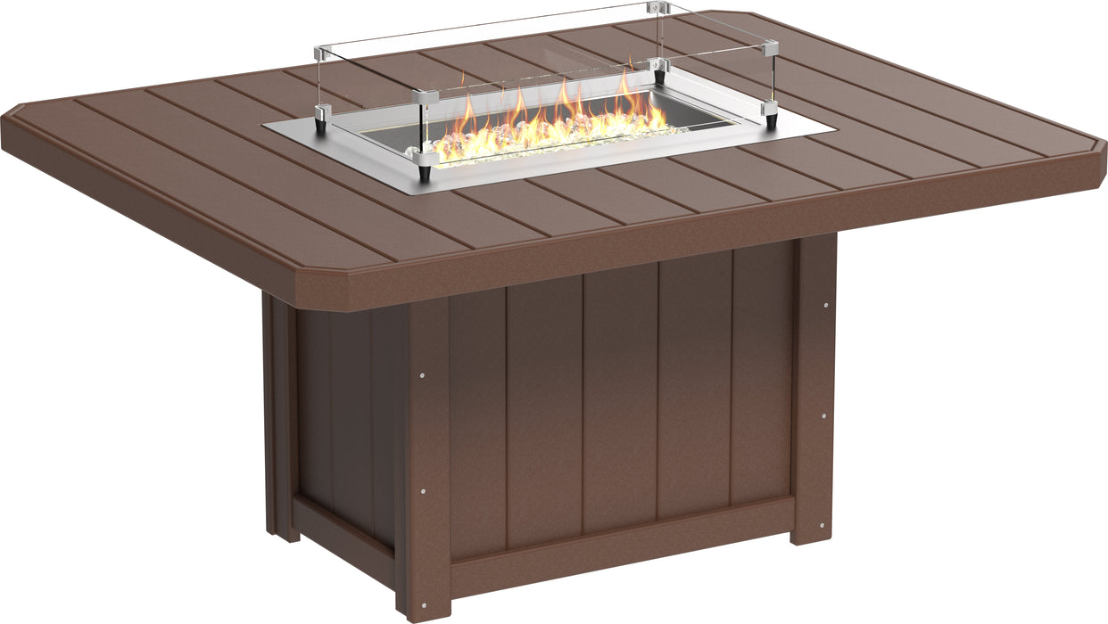 LuxCraft Recycled Plastic Lumin 62" Rectangular Fire Table (DINING HEIGHT) - LEAD TIME TO SHIP 3 TO 4 WEEKS