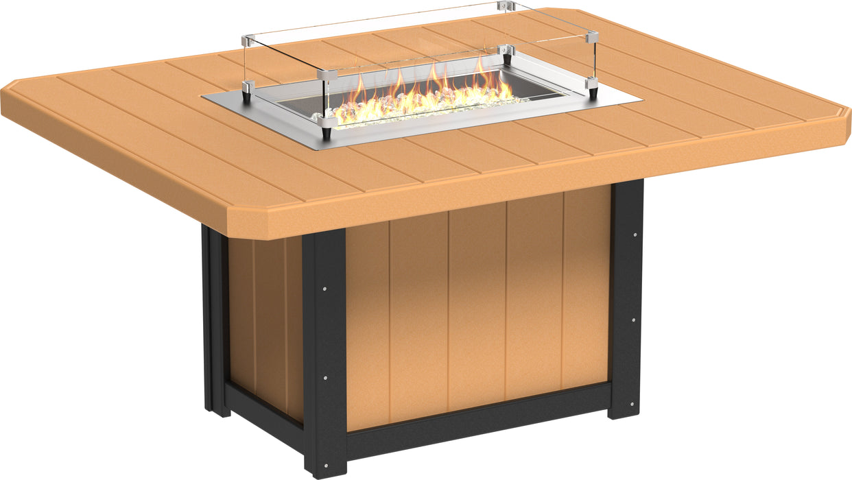 LuxCraft Recycled Plastic Lumin 62" Rectangular Fire Table (DINING HEIGHT) - LEAD TIME TO SHIP 3 TO 4 WEEKS