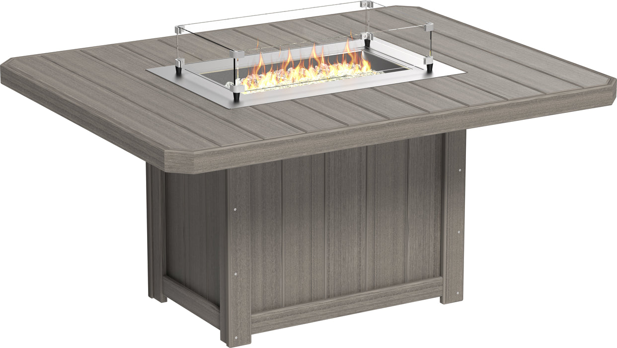 LuxCraft Recycled Plastic Lumin 62" Rectangular Fire Table (DINING HEIGHT) - LEAD TIME TO SHIP 3 TO 4 WEEKS