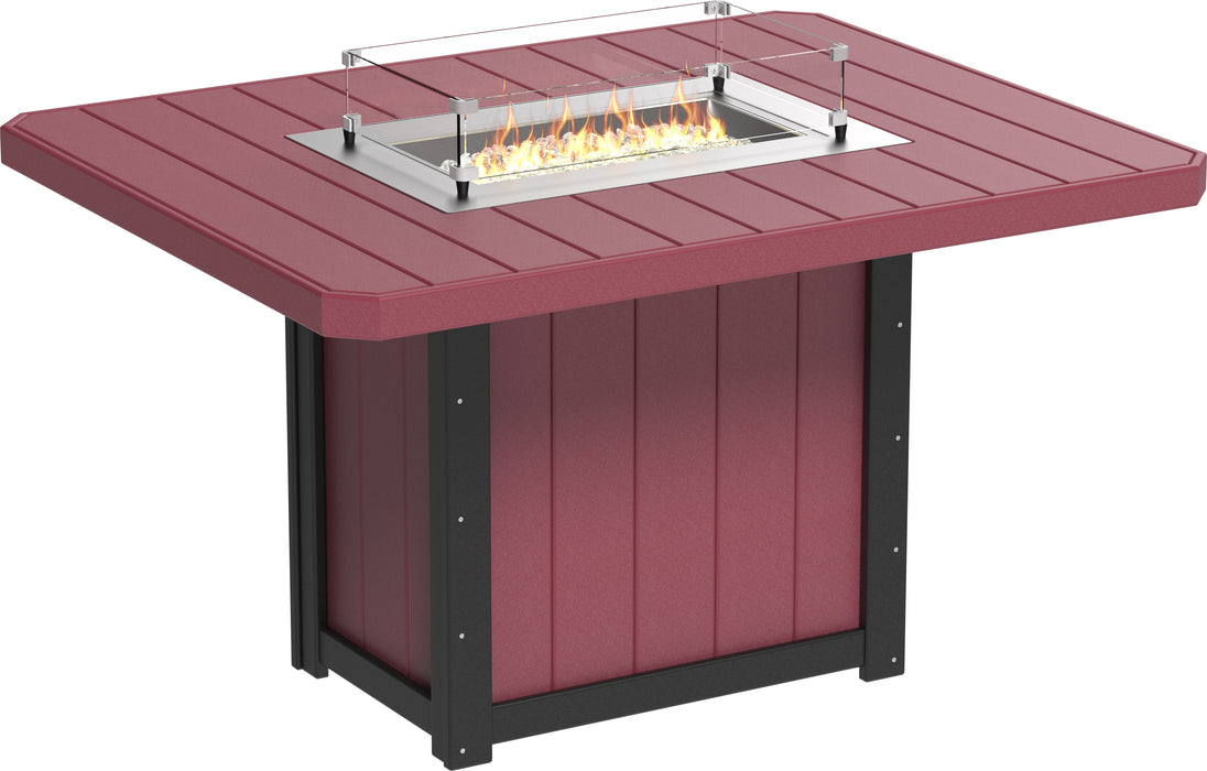 LuxCraft Recycled Plastic Lumin 62" Rectangular Fire Table (COUNTER HEIGHT) - LEAD TIME TO SHIP 3 TO 4 WEEKS