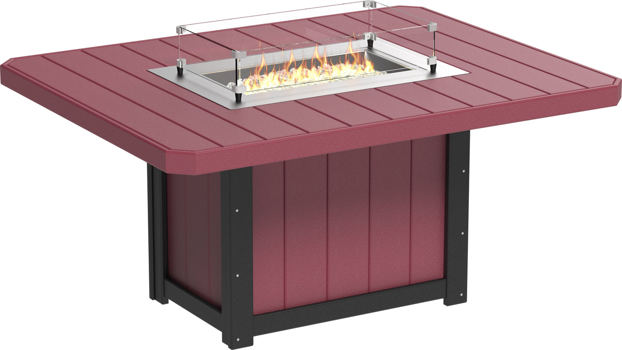 LuxCraft Recycled Plastic Lumin 62" Rectangular Fire Table (DINING HEIGHT) - LEAD TIME TO SHIP 3 TO 4 WEEKS